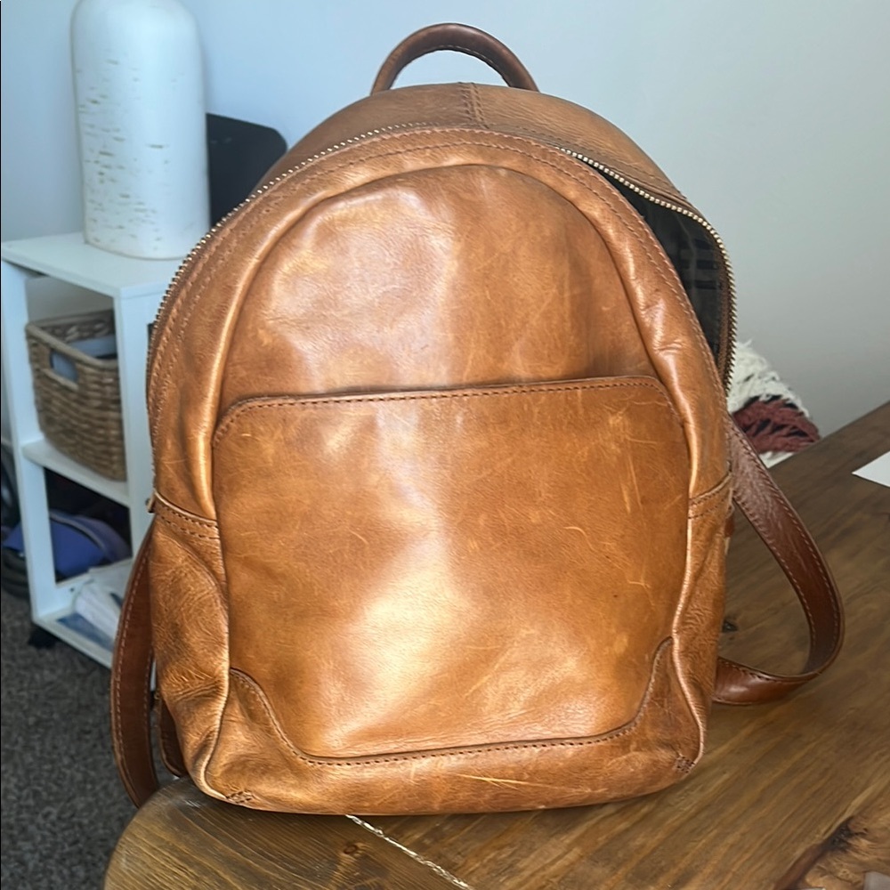 Tan Leather Backpack